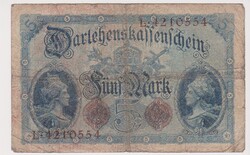 Német Birodalom 5 márka 1914  VG