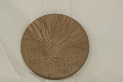Hazafias Népfront (HNF) VIII. kongresszusa bronz emlékplakett 1985 A351