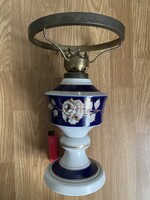 Nagy méretű Német Echt Kobalt porcelán petróleum lámpa.