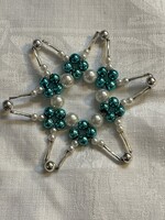 Gyönyörű régi gyöngy csillag karácsonyfa dísz.