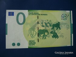 BELGIUM 0 MEMO EURO MAJOM GORILLA ZSIRÁF PANDA ELEFÁNT! RITKA EMLÉK PAPÍRPÉNZ! UNC!