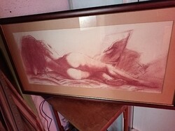 Akt festmény. Bihari Sándor alkotása.