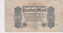 Német Birodalom 100 márka 1922 F