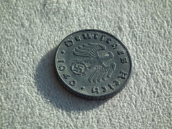 Németország, horogkeresztes birodalmi 5 Pfennig (Reichspfennig), 1940 B