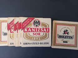 Régi söralátét Kanizsai Sör Rt. / Holsten Bier - 10 db