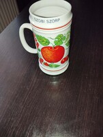 Szobi szörp,Hollóházi,reklám,korsó,csésze