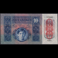 Ausztria / Magyarország 10 Kronen / Korona 1915 Deutschösterreich bélyegzés UNC