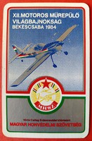 Kártyanaptár ,1984.xll. motoros műrepülő világbajnokság Békéscsaba.