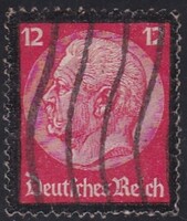1932 Deutsche Reich 12 Pfennig Régi Bélyeg Paul von Hindenburg