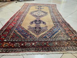 Semi-antique Iranian Hamadan 135x222 vintage handmade wool Persian rug fz131