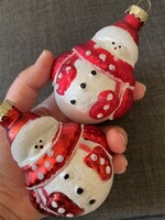 Retro stílusú hóember karácsonyfadísz