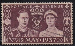 1937 Anglia 1 1/2d Régi Illetékbélyeg Bélyeg King George VI - Queen Elizabeth
