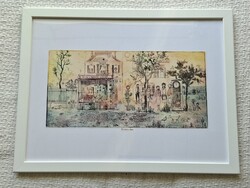 Gross Arnold Small Town Dream, reproduction, print in frame