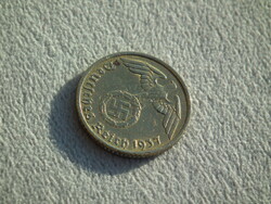 Németország, horogkeresztes birodalmi 5 Pfennig (Reichspfennig), 1937 A