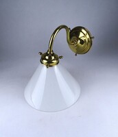 1Z650 Art deco stílusú fehér búrás sárgaréz falikar fali lámpa