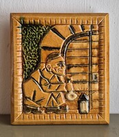 Retro kerámia falidísz, Romhányi kályhacsempe