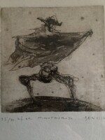 Bencsik János (1945-): Minotaurusz ( rézkarc )