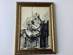 Konfár  - Gondolkodó nő .