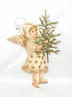 Angyal keménypapír karácsonyfadísz