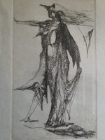 Bencsik János (1945-): Nagy Bábu ( rézkarc )