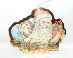 Mikulás, télapó keménypapír karácsonyfadísz