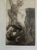 Bencsik János (1945-): Sebzett Madár ( rézkarc )