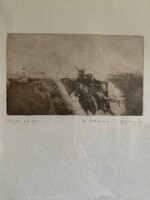 Bencsik János (1945-): A Menet ( rézkarc )