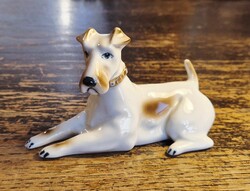 Zsolnay kézzel festett foxi kutya /hibátlan, 12 x 7 cm/