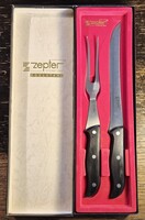 Zepter kés, és húsvilla dobozában /Nem használt/