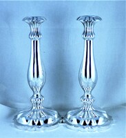 CSODÁLATOS, ANTIK EZÜST GYERTYATARTÓ PÁR, NÉMET BRESLAU 1850!!!