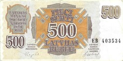 500 rubel rublu rubli 1992 Lettország