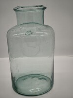 Antik pecsétes fújt huta régi 8L befőttes üveg 36 cm vintage hutaüveg