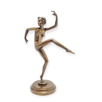 Art Deco bronz táncosnő akt szobor - 53471