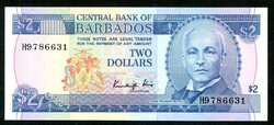 Barbados 1986 2 Dollars UNC