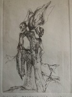 Bencsik János (1945-): Melankolia ( rézkarc )