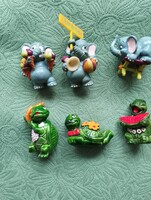 Kinder figurák, elefánt és teknős ((6 db)