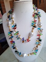 Kristály és Gyöngy hosszú nyaklánc!110cm/