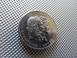 1879 florin 2 forint gulden ezüstlakodalom SZÉP ÁLLAPOTÚ !! RITKA! (KZ7)