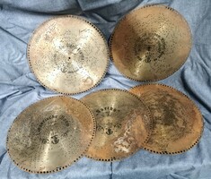 Resonating comb music box metal discs. Music machine, wurlitzer. Perforated metal sheet turntable metal disc