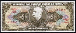 Brazília 5 cruzeiros UNC 1964