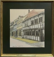 Dan Frøjlund (1954- ) Nedergade (Odense), 1979 - dán művésztől, Tatabányára ajándékozva