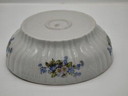 24cm Gyönyörű Zsolnay Nefelejcses virágos porcelán pogácsástál tál pörköltes levesestál nosztalgia