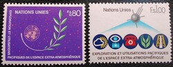 ENSZG107-8 / ENSZ Genf 1983 A világűr feltárása bélyegsor postatiszta