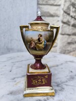 Antik Altwien fedeles porcelán ( Royal Vienna  Bécsi porcelán fedeles vàza )