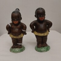 2db Izsépy kerámia Afrikai figura