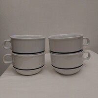 4 db  kék csíkos Alföldi porcelán leveses csésze