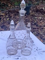 Paradi üveg butella/Retro kézzel festett butella