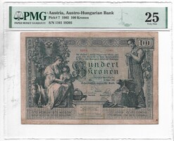 100 korona 1902 PMG minősítéssel Ritka