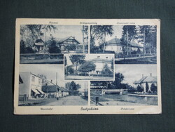 Képeslap,Ukrajna,Bustyaháza,kaszinó,erdőgazdaság,patak,utca látkép,részlet,Hangya szöv. kiadás,1940-