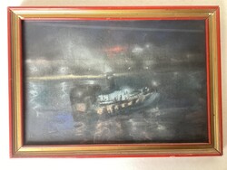 Sztankó Gyula ( 1900 - 1943 ) , Éjszaka hajóval a Dunán .